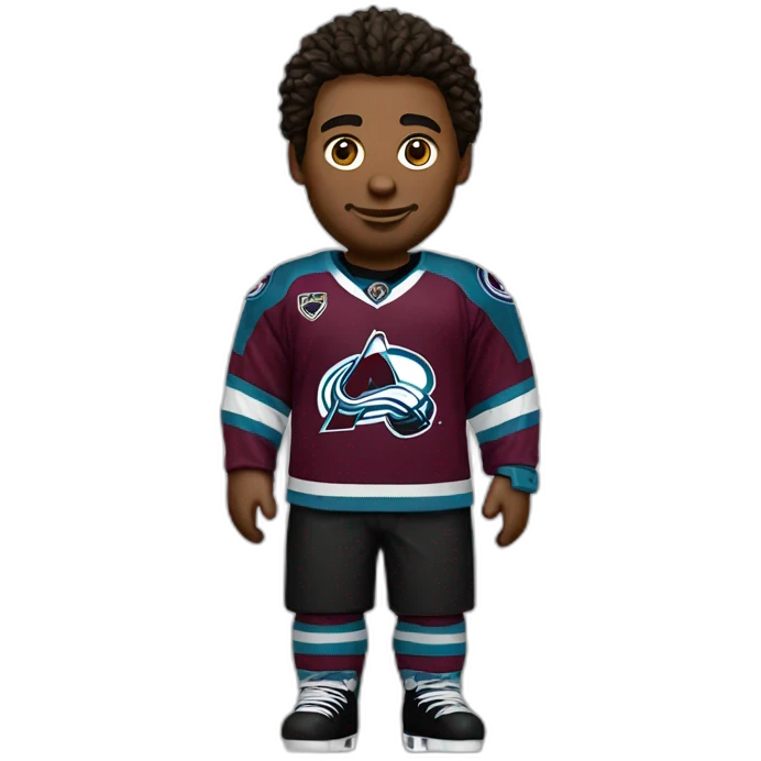 gamer with Colorado avalanche jersey emoji