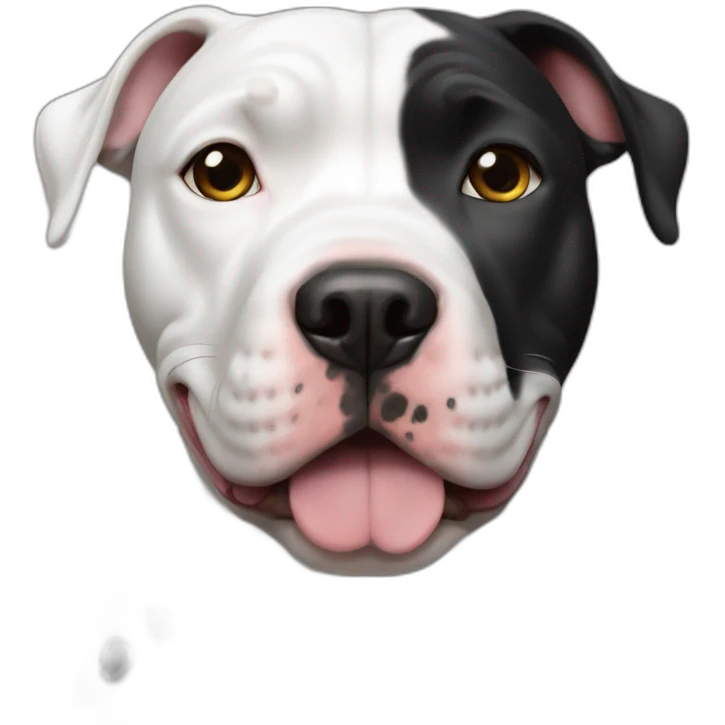 White with black spot pitbull dog emoji