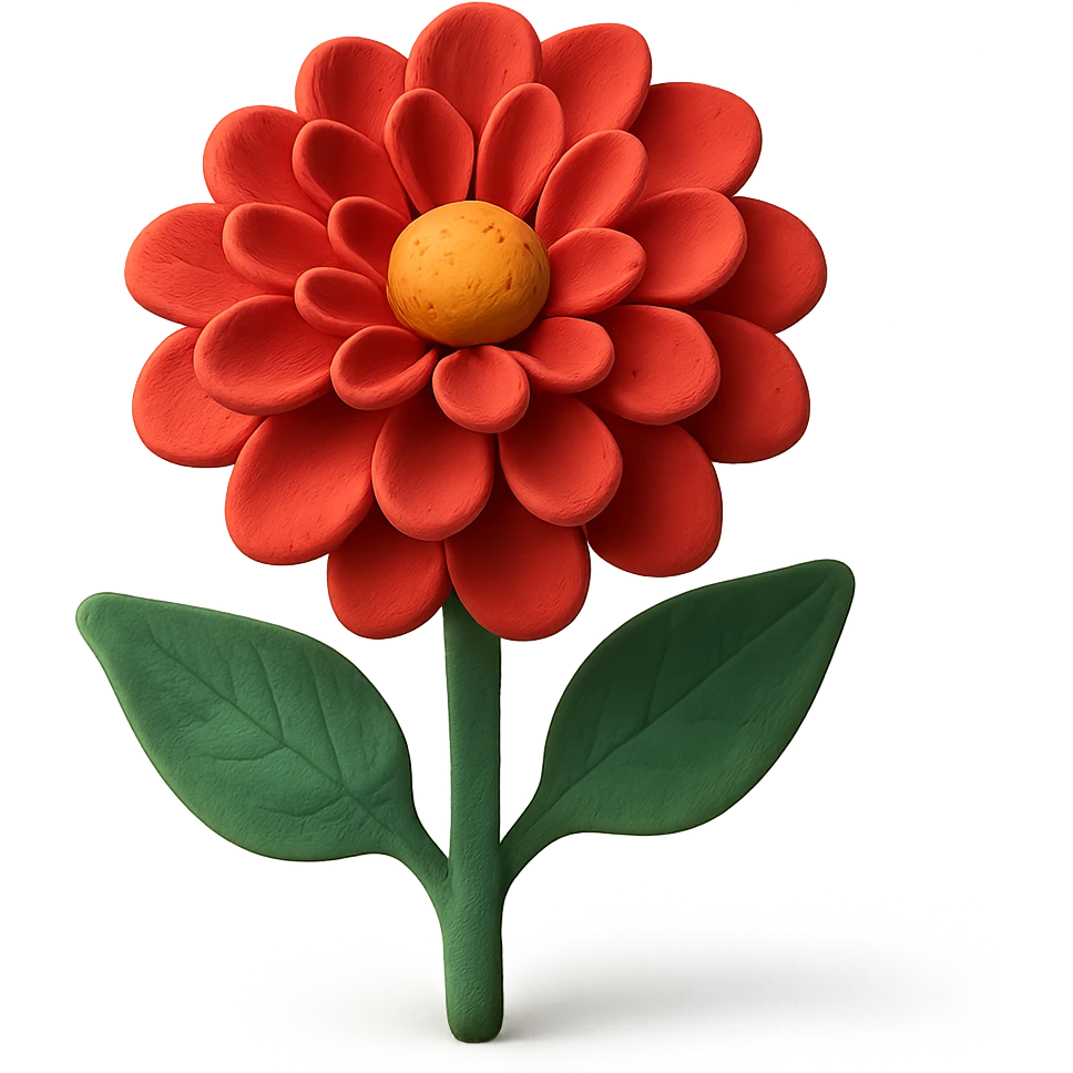 claymation style dahlia flower emoji