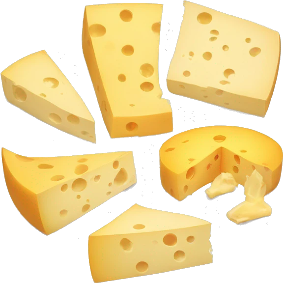 different cheeses with hidden faces on a plate emoji