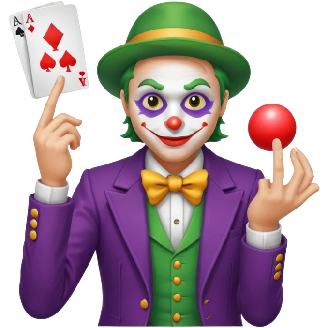 card joker spinning ball on finger emoji