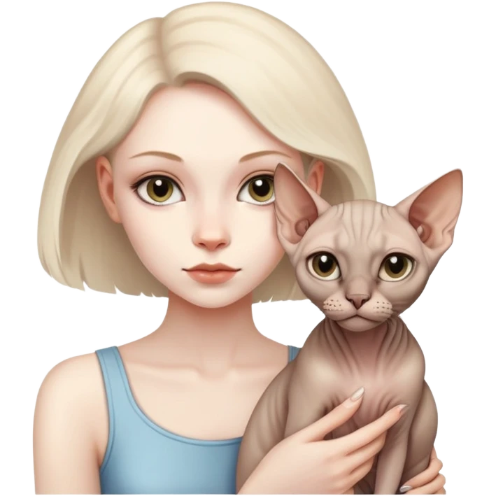 Girl with sphinx’s cat  emoji