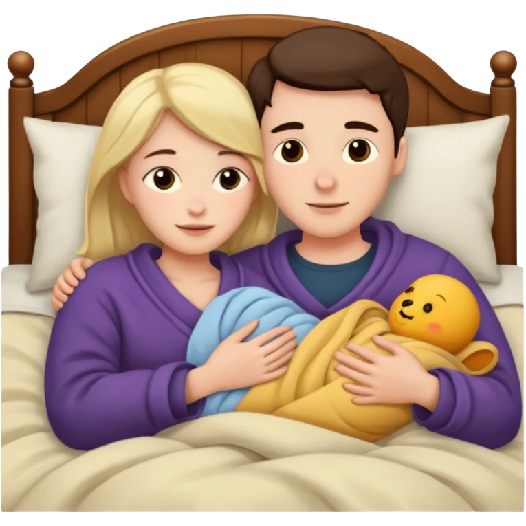 two people cuddling in bed emoji
