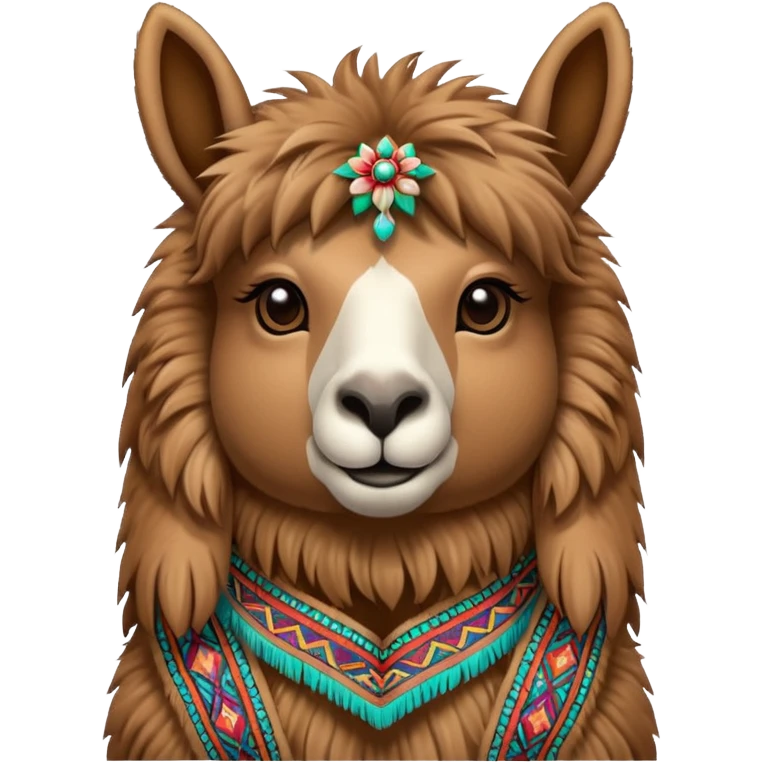 peruvian llama with andean details emoji