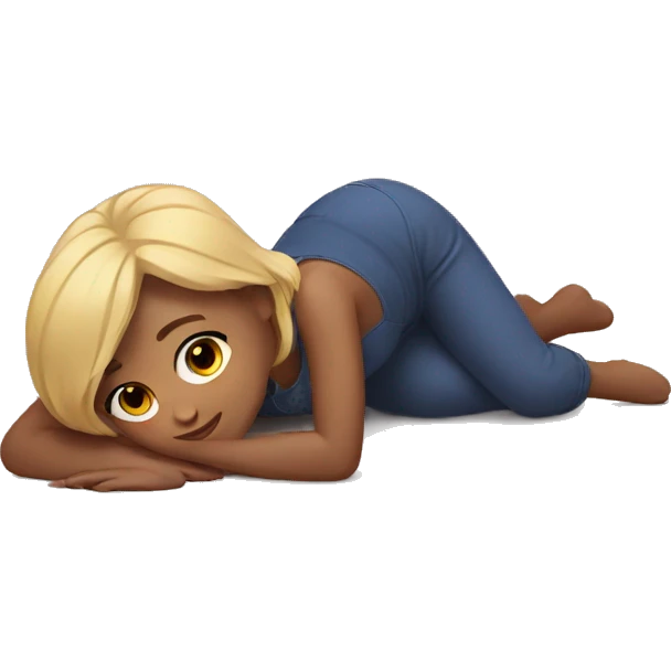 Girl laying on the floor emoji