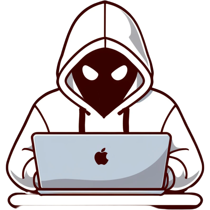hacker with laptop wearing hoodie emoji