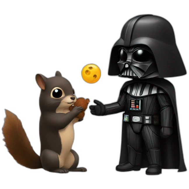 Dark Vador bearing a squirrel emoji