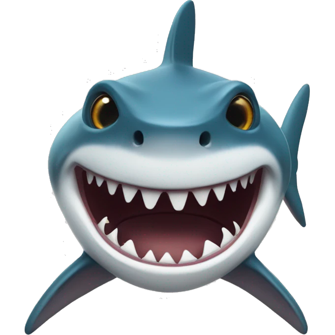 Brownsking shark with glasses smiling very wide  emoji