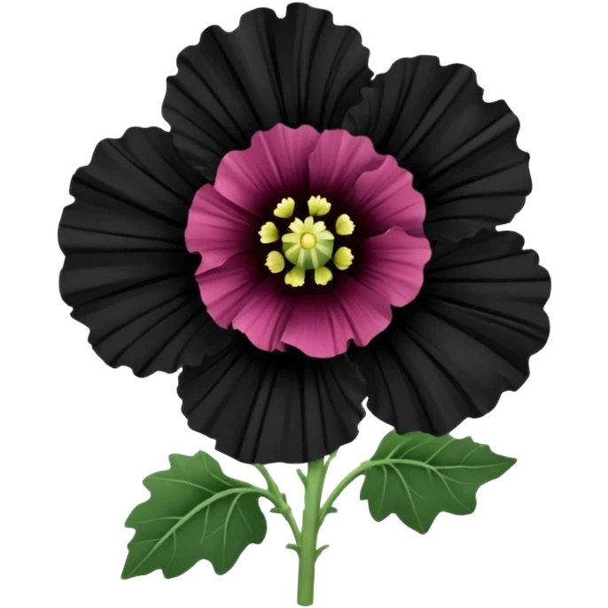 black hollyhock flower emoji