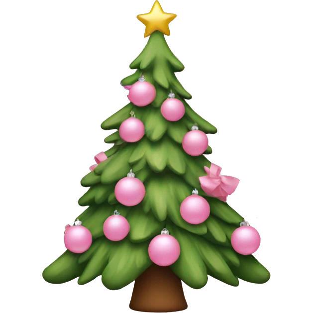 christmas tree with baby pink decorations emoji