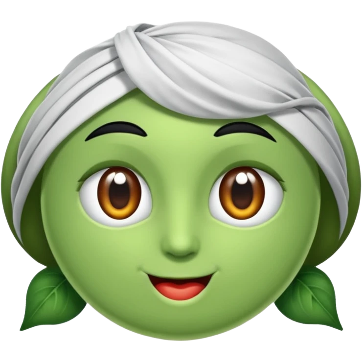 Yeşil kurdele koyu  emoji
