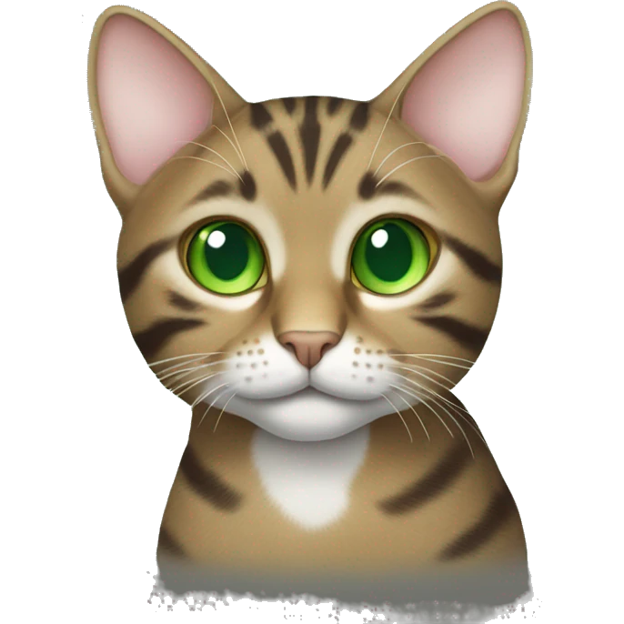tabby cat with green eyes  emoji