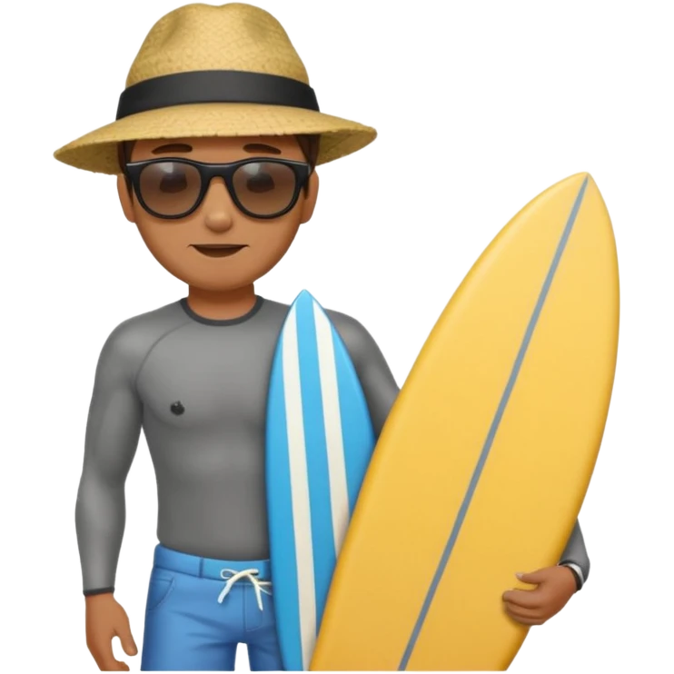 man holding surfboard emoji