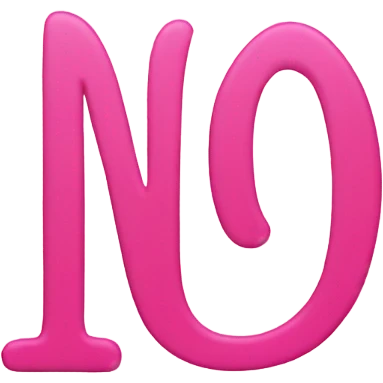pink letters that say no emoji