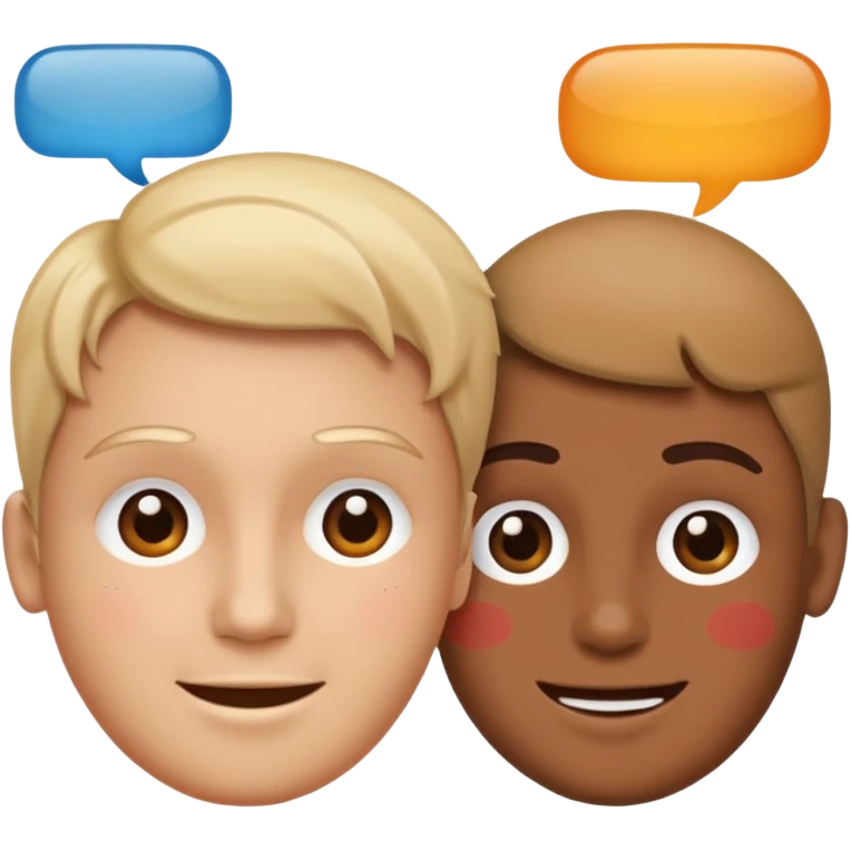 two faces connected by speech bubbles emoji
