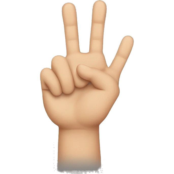 Hand holding up three fingers emoji