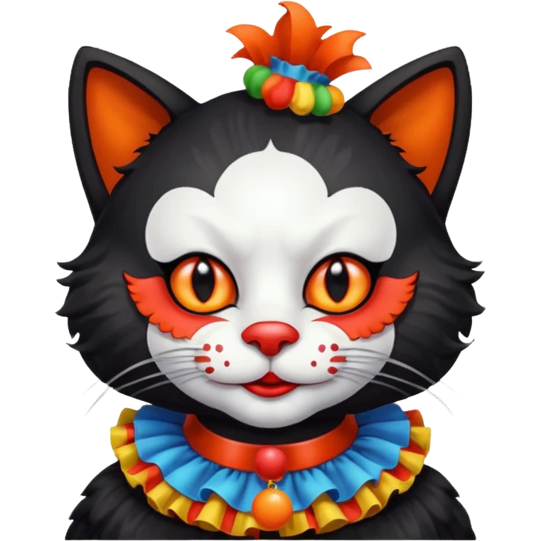 black cat clown emoji