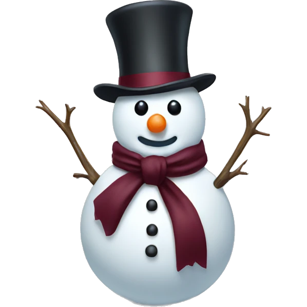 Snowman with a burgundy bow emoji