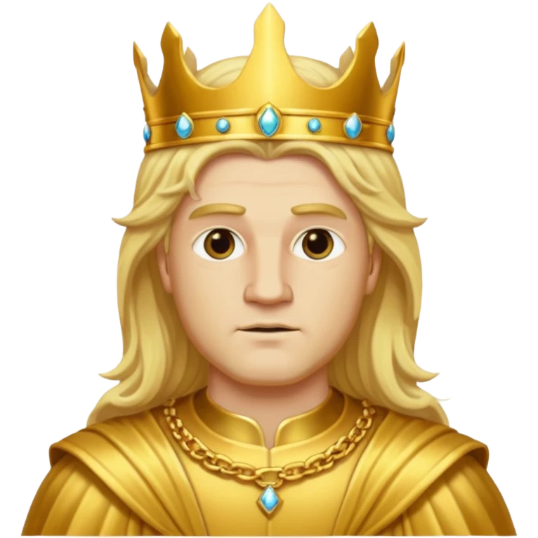 King Midas with long blonde hair, gold outfit emoji