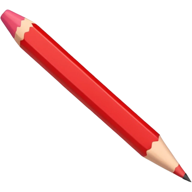3D thick red pencil made of plasticine emoji