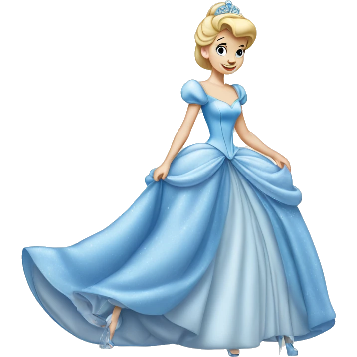 Disney Cinderella in ball gown and glass shoes emoji