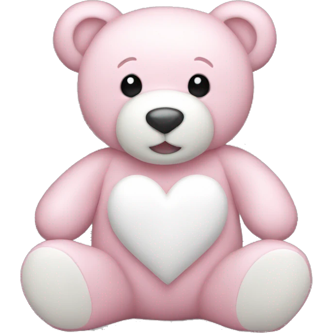 Light pink teddy bear with white heart emoji