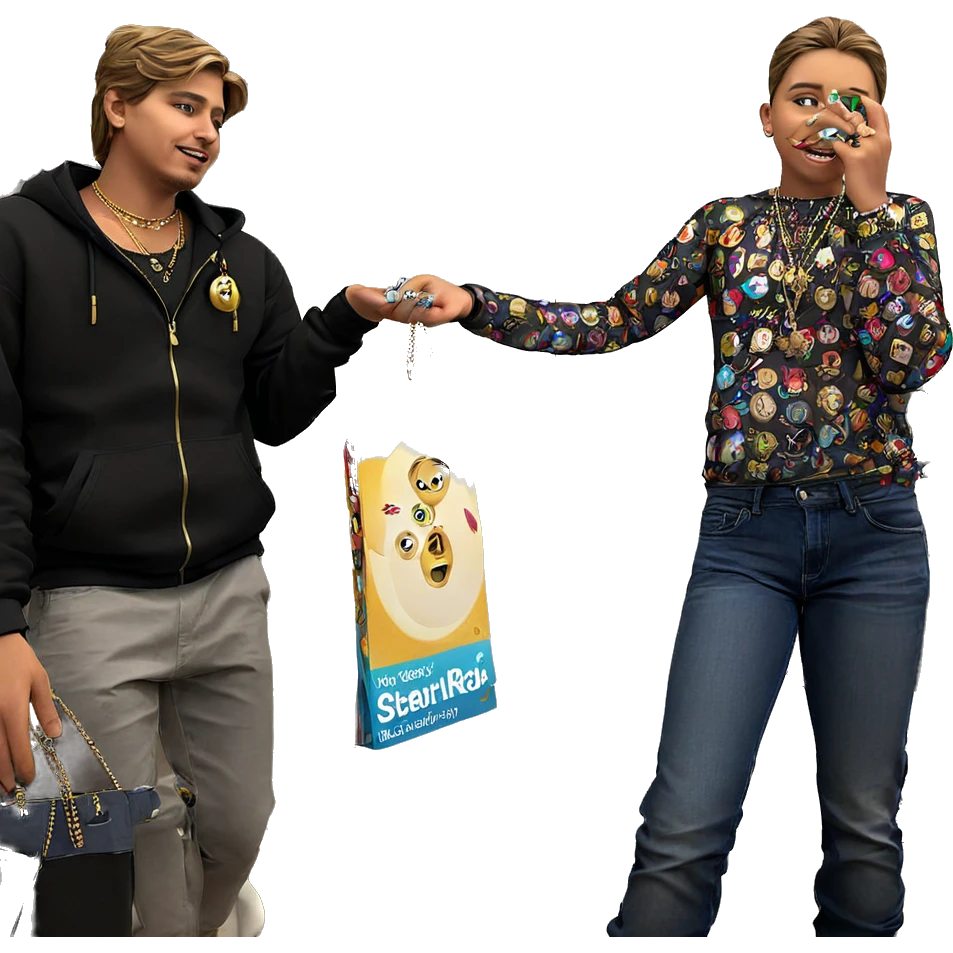 girl with boys and jewelry emoji