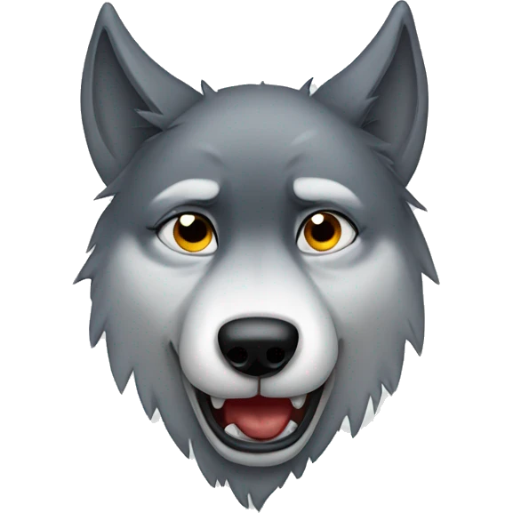 Wolf crying with tears emoji