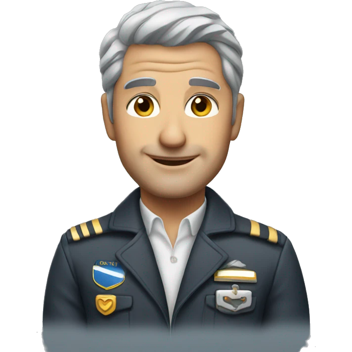 Handsome Pilot with grey hair emoji