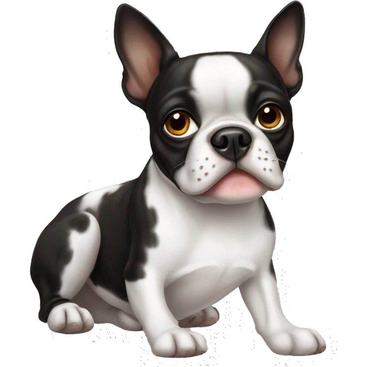 Boston terrier with spot emoji