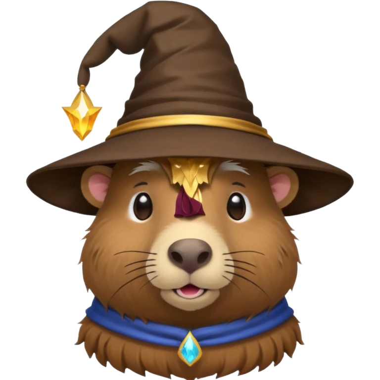 Capybara head with wizard hat emoji