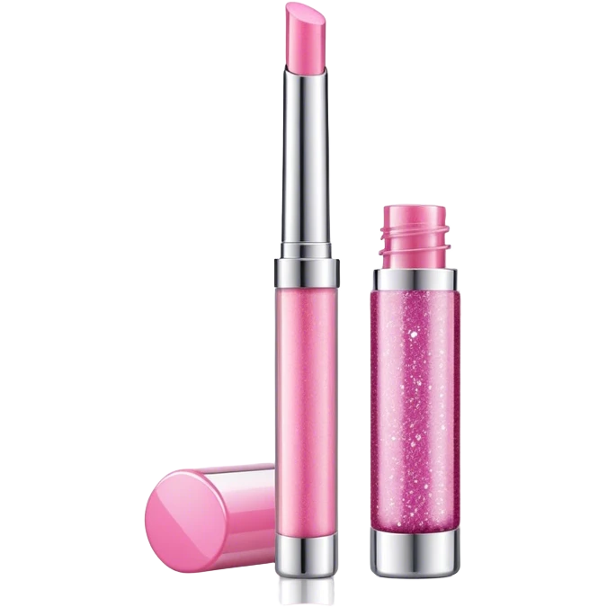 Glitter Light pink lip gloss container  emoji