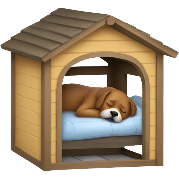 Person sleeping outside in a dog house emoji