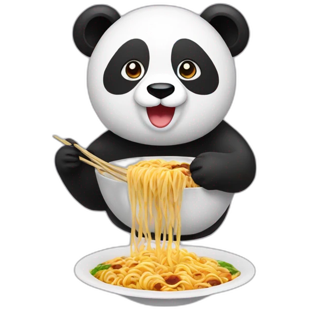 panda with a ramen emoji