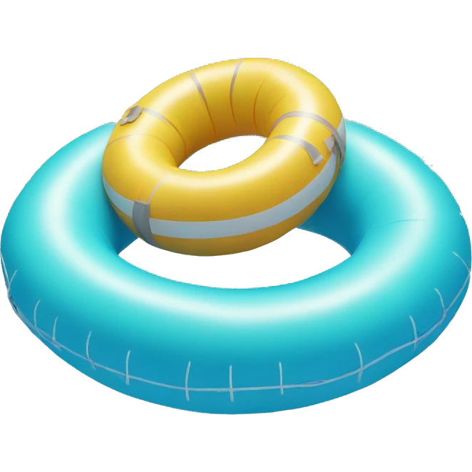 inflatable floating ring on pool blue emoji