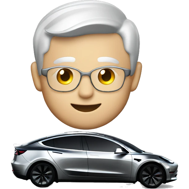 Tesla Model 3 in Color midnight Silver metallic  emoji