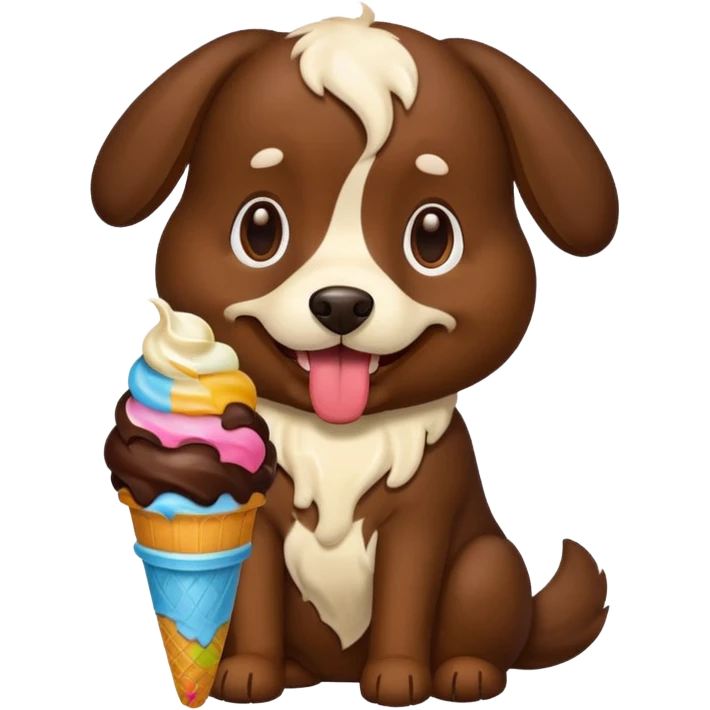 A dog eating ice cream  emoji