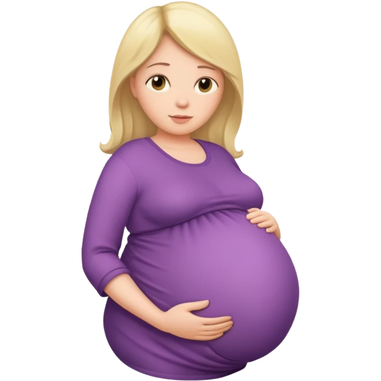 very heavily pregnant overdue woman with very large belly emoji
