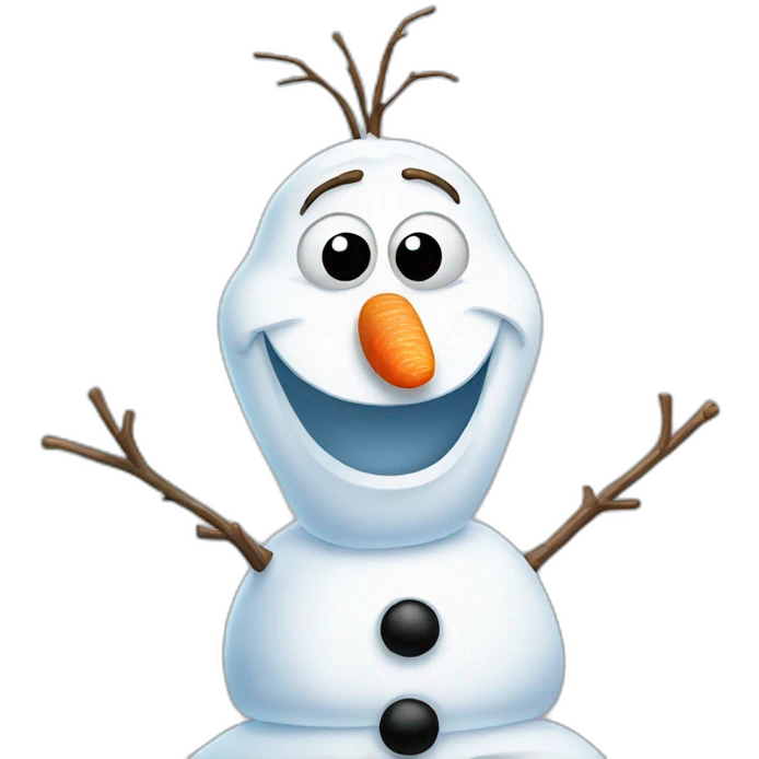 olaf snowman, frozen, very sad emoji