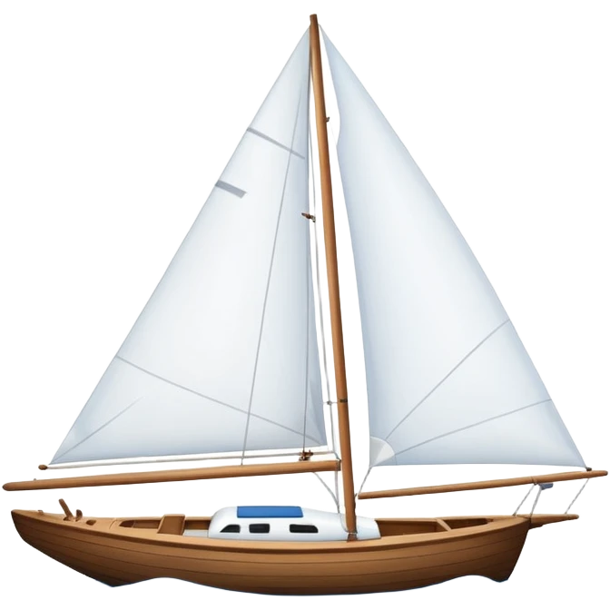 Sailboat – White sail on wooden hull emoji