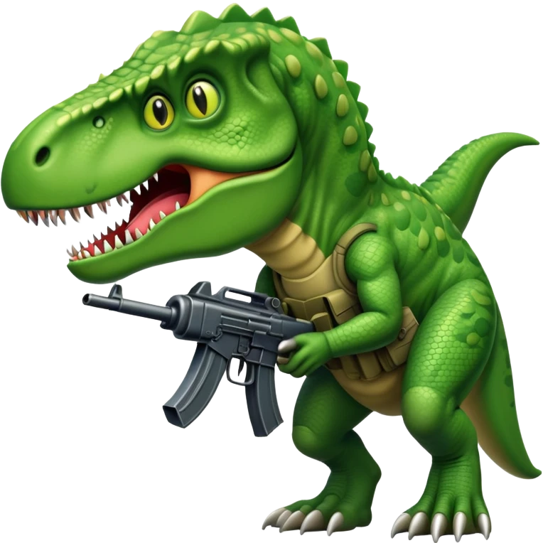 T. rex with machine gun emoji