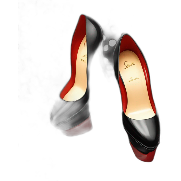 One WEDGE heel LOUBOUTIN black leather PATENT emoji