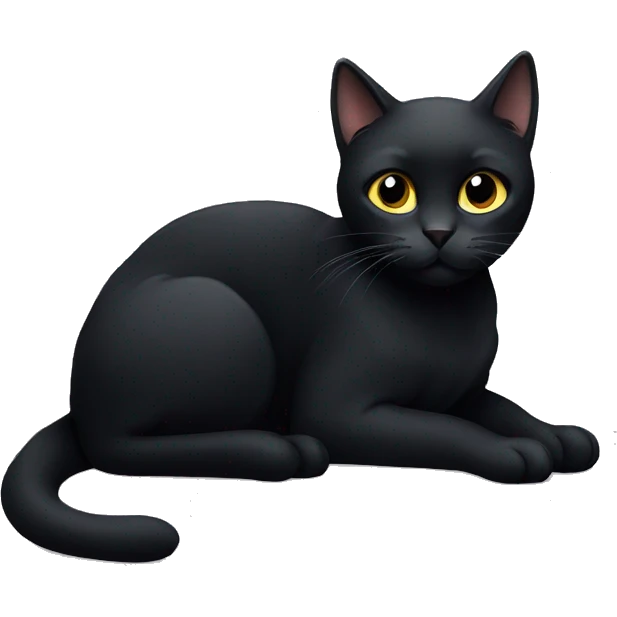 black cat sitting emoji