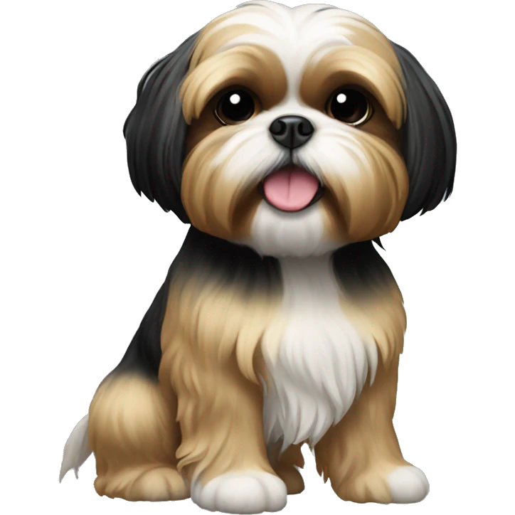 Gold and black shih tzu emoji