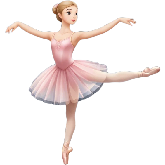 Icon for Ballet: a theater stage with silhouette of a ballerina in an elegant pose, surrounded by spotlight and stage lights. The icon should convey the grace and beauty of ballet, with focus on the dancer and the dramatic lighting. Transparent background. emoji