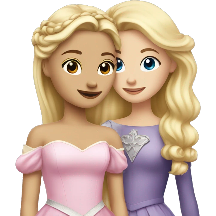 Blonde princess with her frien brunette emoji