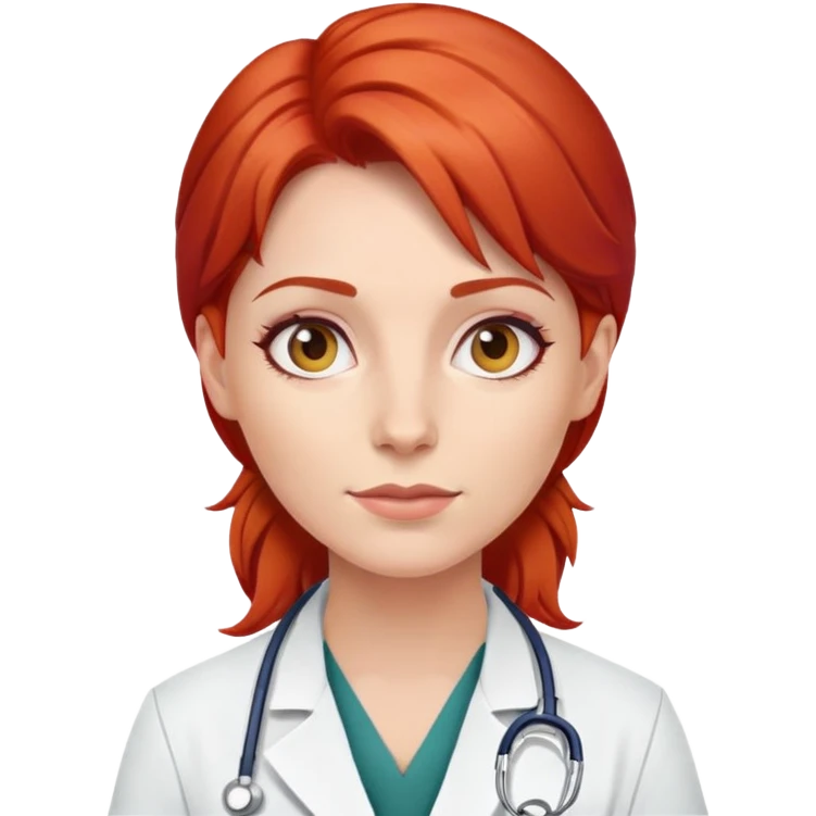 female doctor with red hair emoji