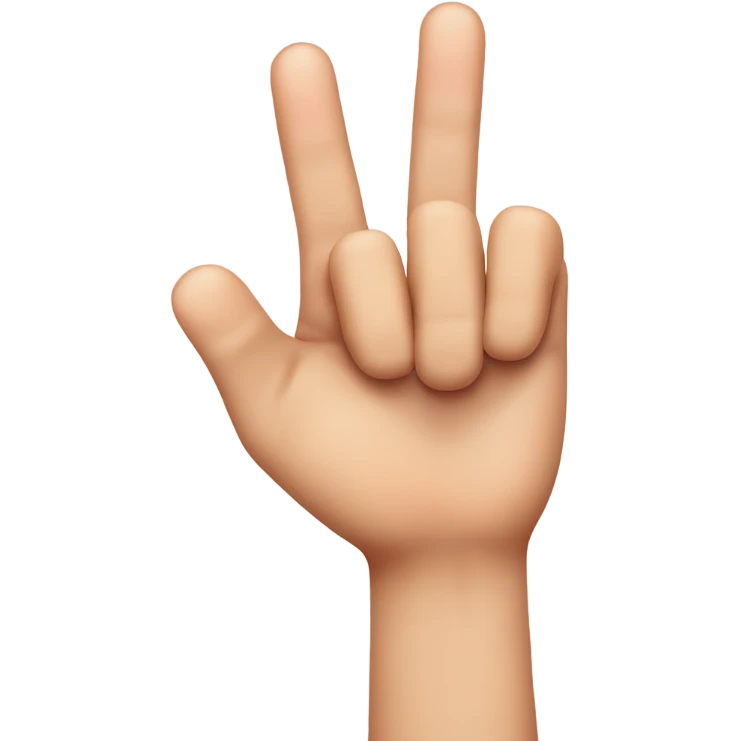 thumb and middle finger crossing to form fingerheart (vertica) emoji