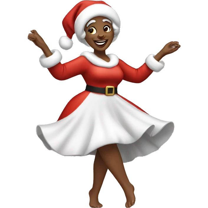 Black Mrs clause dancing emoji