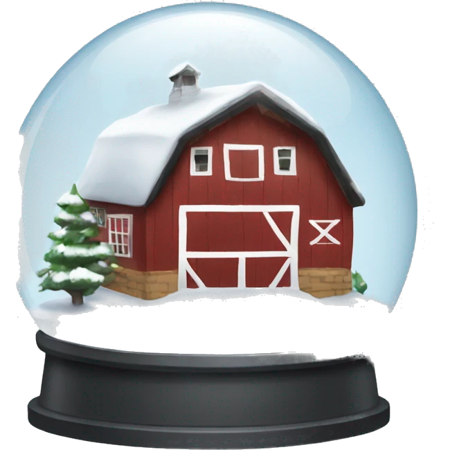 snow globe barn emoji